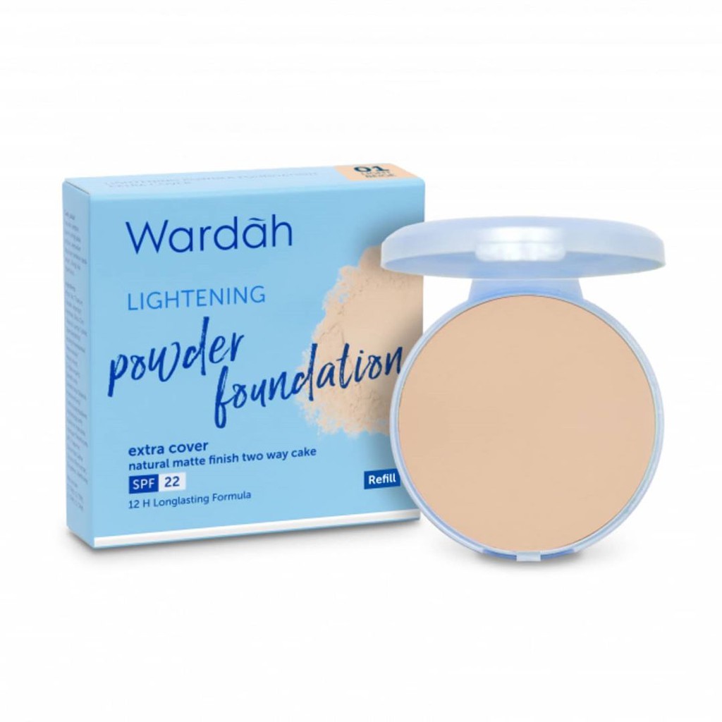 ❤ BELIA ❤ Wardah Lightening EXTRA COVER Powder Foundation TWC Fullsize / Refill SPF22 EXTRA COVER