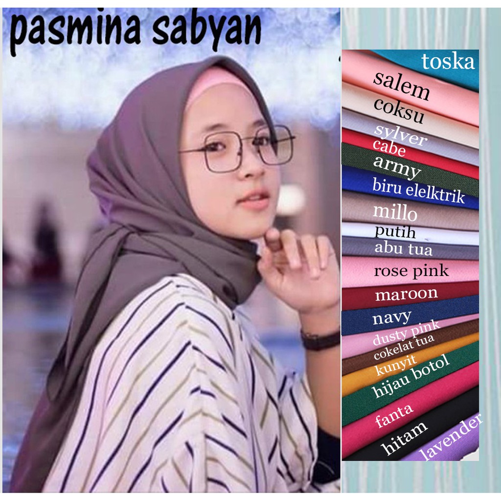 PASMINA POLOS PANJANG JILBAB PASHMINA SABYAN DIAMOND ITALIANO PINGGIR NECI