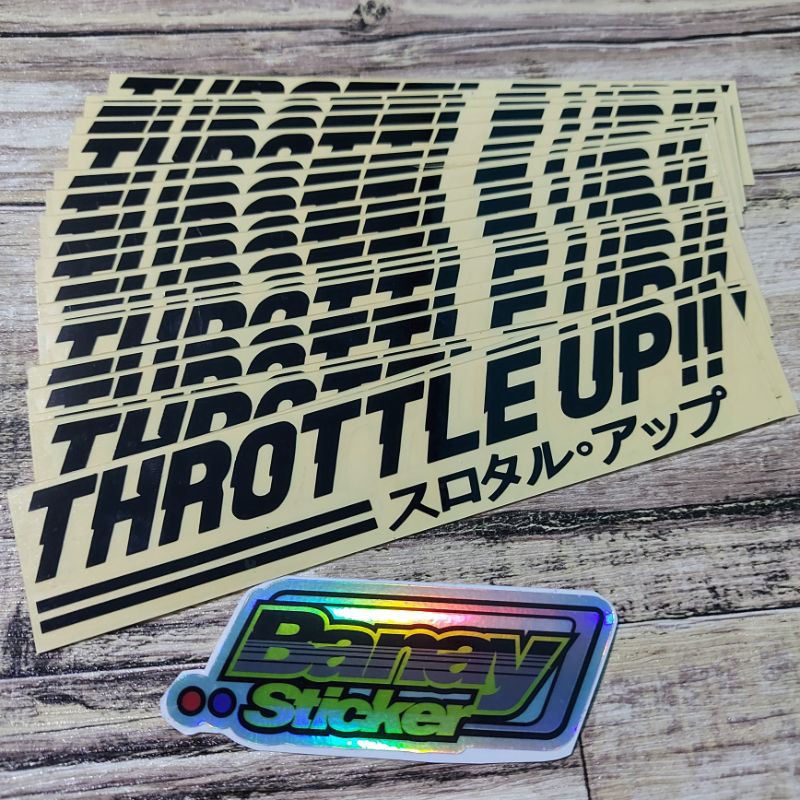 STICKER THROTTLE UP VISOR HELM CUTTING