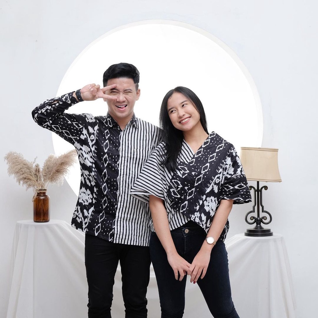 Baju couple Atasan Crop Top blus kantor Over size dan kemeja Etnik tenun songket printing kondangan 