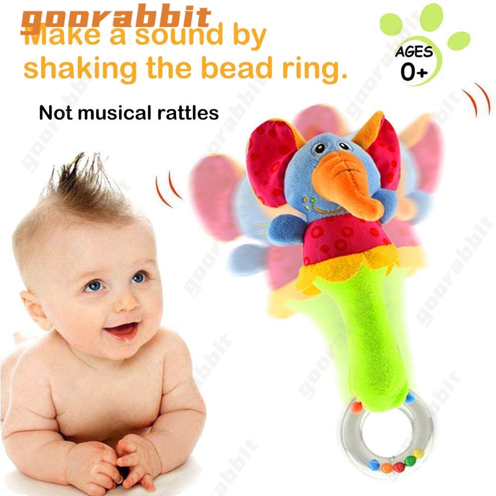 Mainan Rattle Genggam Bentuk Boneka Plush Hewan Dengan Suara Untuk Bayi 3 / 6 / 9 / 12 Bulan