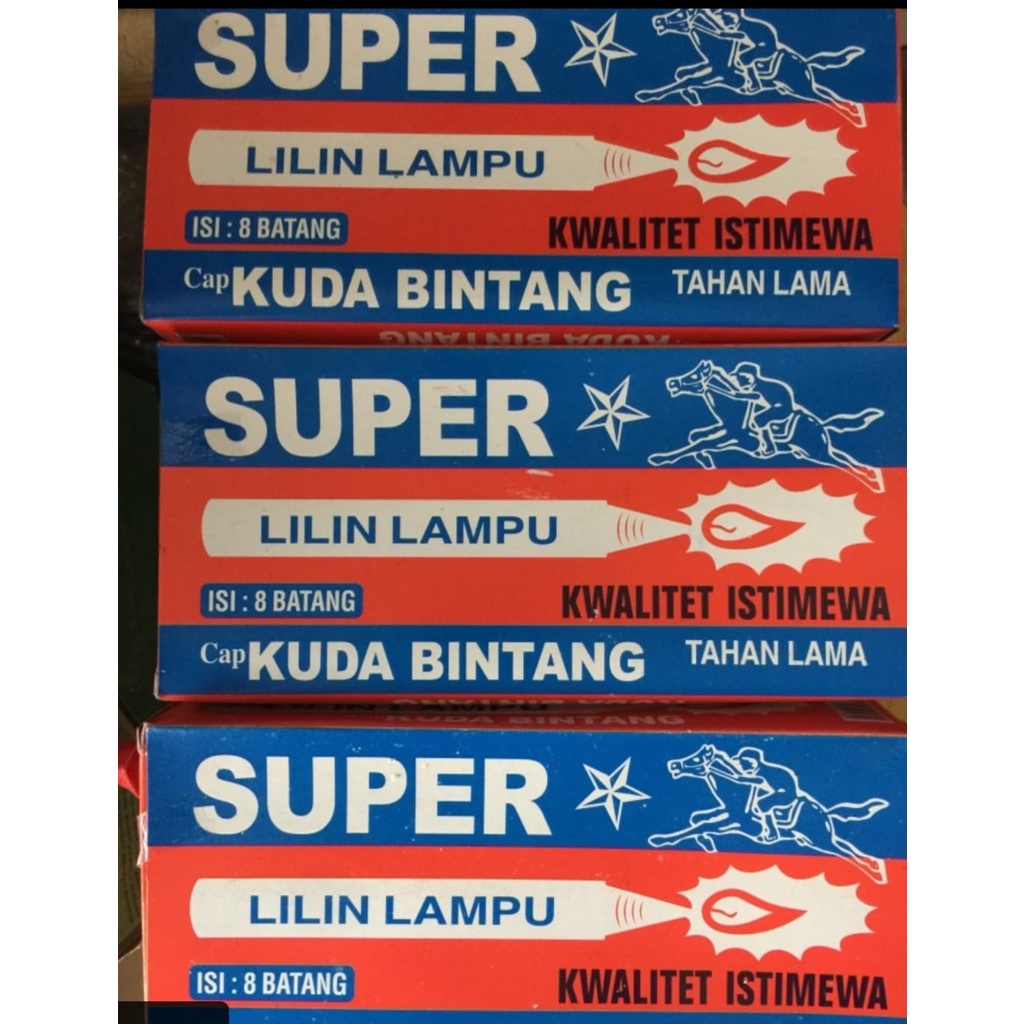 Lilin Kuda Bintang Super Mati Lampu 1 pak isi 8 batang