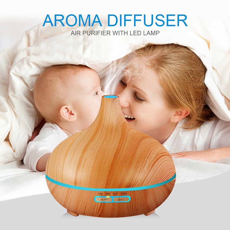 Humidifier Ultrasonic Alat Pengharum Ruangan Aroma Terapi Humidifier Aroma Therapy Diffuser Minimalist Aromatherapy Air Humidifier Wood