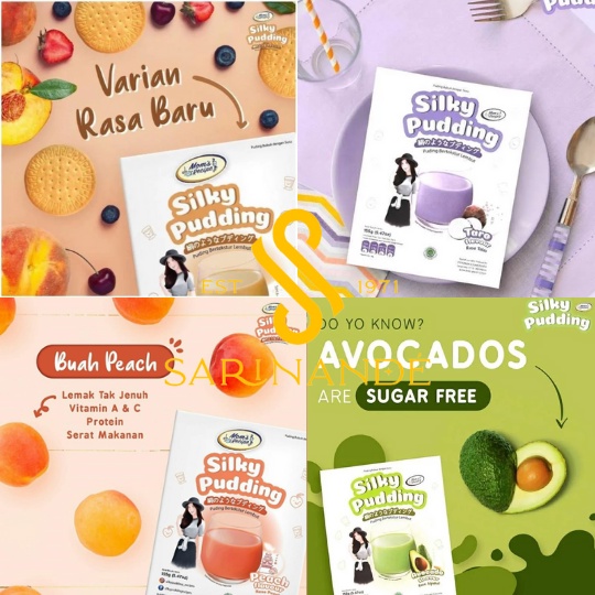 

Silky Pudding Avocado, Biskuit, Bubble Gum, Peach, Taro 155Gr*12 | Pudding Puyo