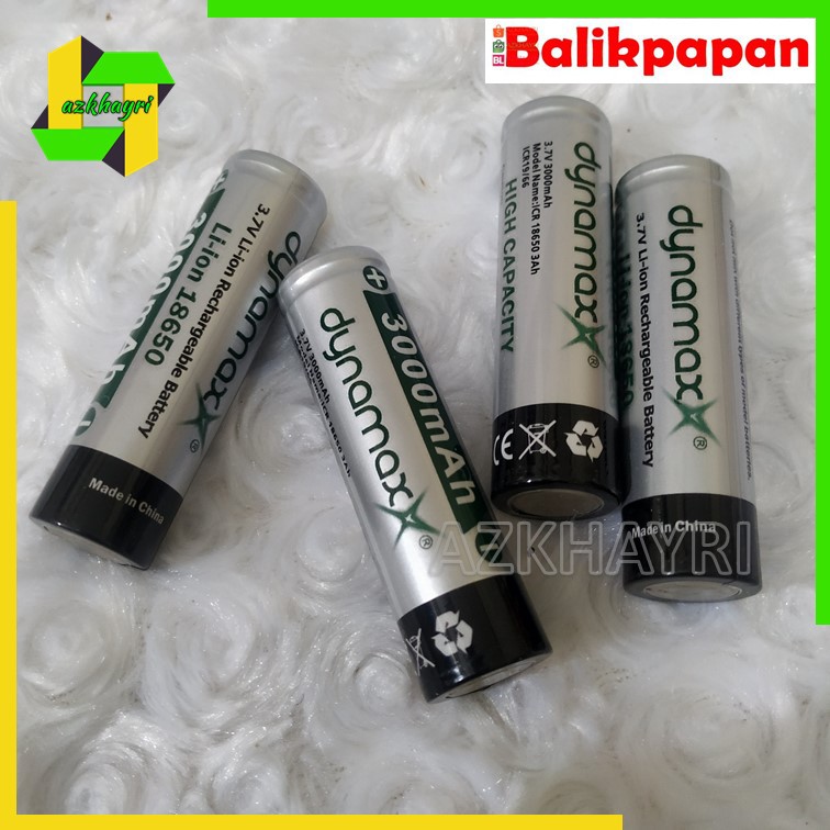 Baterai Cas Charge 18650 3.7V Dynamax Flat Top - Rechargeable Battery