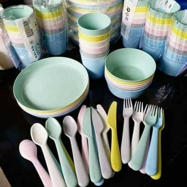 Set Peralatan Makan Minum 36 Pc Bpa Free Shopee Indonesia