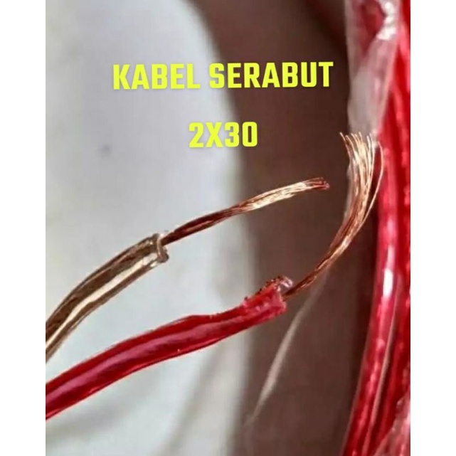 1 Roll Kabel transparant 2x30 25yard / kabel Berkualitas Serabut Tebal