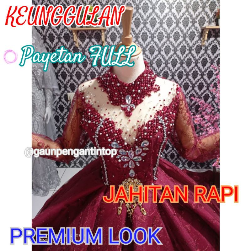 SALE READY Gaun pengantin EKOR PAyet Barbie Ballgown Petticoat Petikut  akad kebaya langsung konveksi