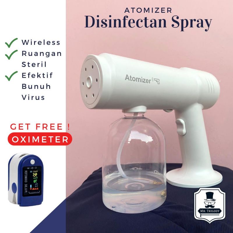 PREMIUM Nano Spray Gun Disinfectant Disinfektan Wireless 800ml Atomizer Portable Sterilizer UV Steril Steamer Semprotan COVID 19