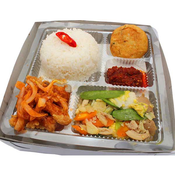  Nasi  Box  Kotak Bento Paket  Standar isi 5 Halal Enak 