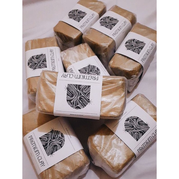 GEMALO PREMIUM Clay 1 Kg | Tanah Liat Cream & Grey Soft | Craft | Terracota | Prakarya Kerajinan Sen