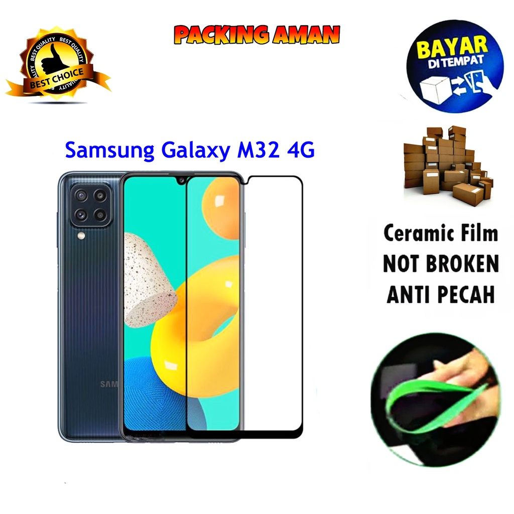 Tempered Glass Samsung Galaxy M32 4G FULL COVER FULL SCREEN Ceramic Film Anti Gores