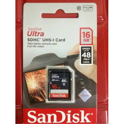 Memory SD CARD SANDISK 16GB Class 10 Ultra Hd original