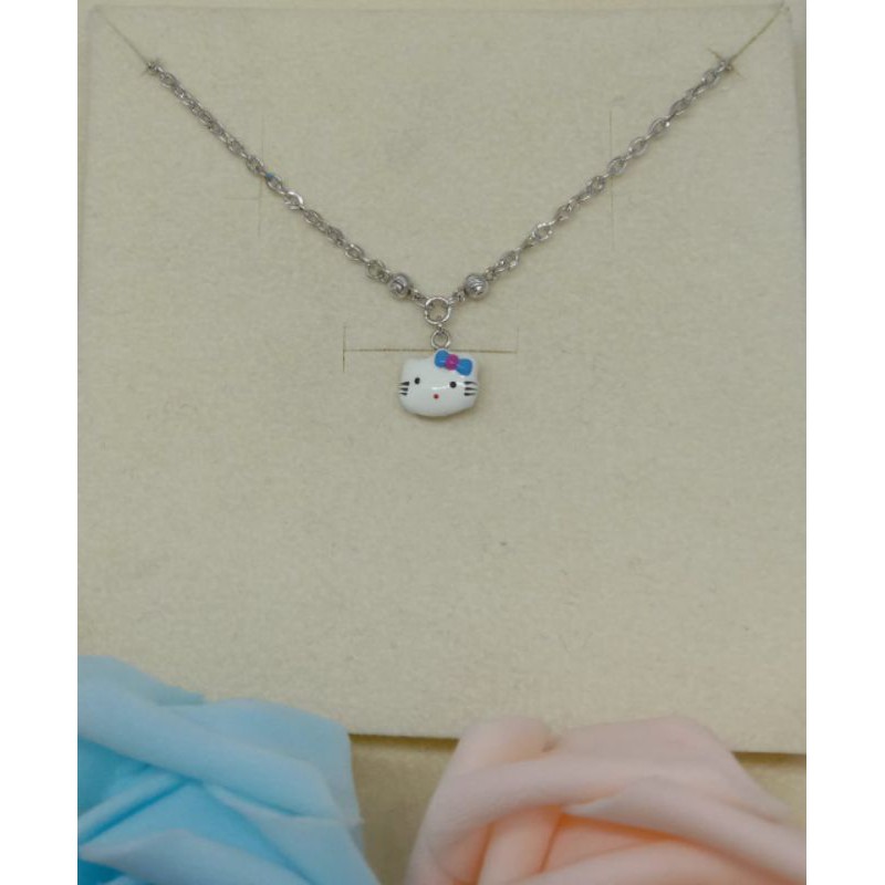 kalung Koye anak hello Kitty emas putih kadar 750/18k 2.69gr