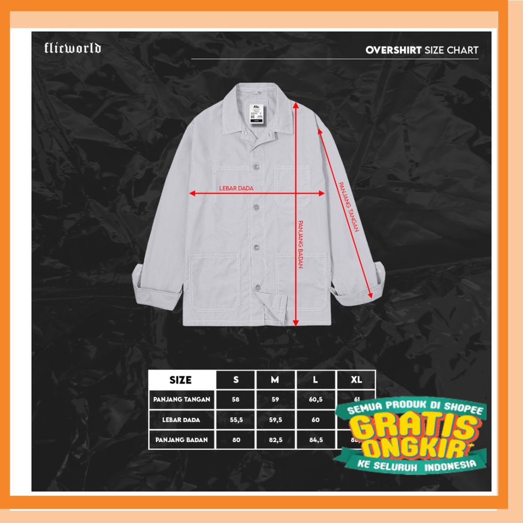 Tebal Hangat Adem Lembut Musim dingin / FLICWORLD - HUNTER OVERSHIRT JACKET ARMY