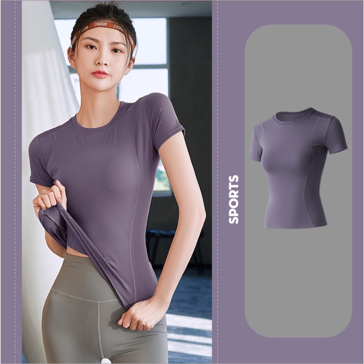 [OXY] Olahgara Wanita Basic Slim Sports T-Shirts 2008 (S/M/L)-Purple