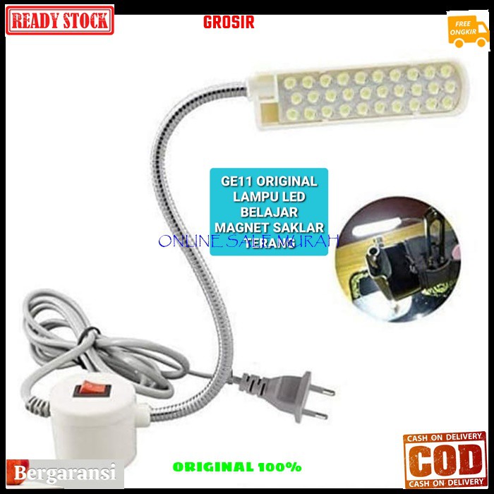 G11 Lampu belajar original lampu baca magnet led light power terang saklar mesin fleksibel belalai lentur lamp emergency bohlam penerangan hias Senter gantung sorot dinding besi G11   Lampu Mesin LED 20 Titik Model Belalai Magnet  Tipe : Belalai / Pipa Fl