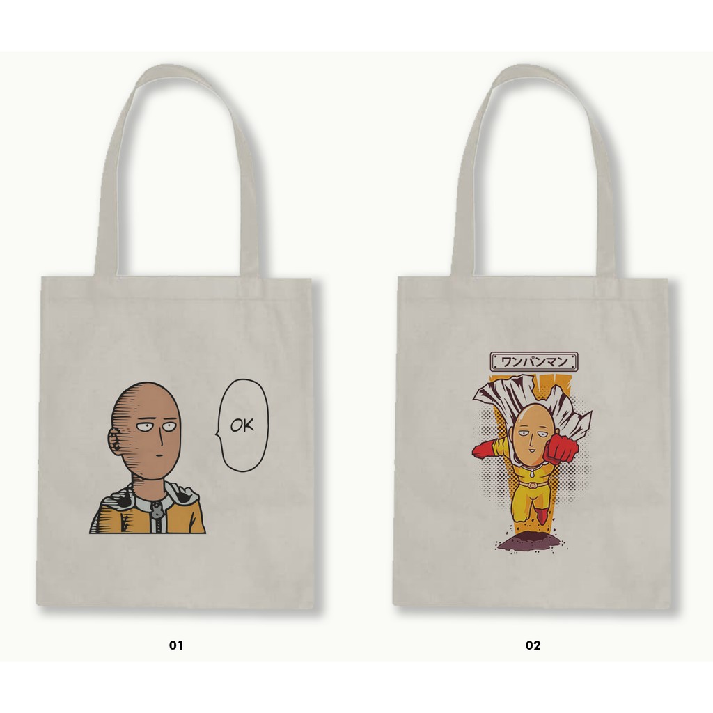 TOTE BAG BLACU  - ONE PUNCH MAN (SAITAMA)