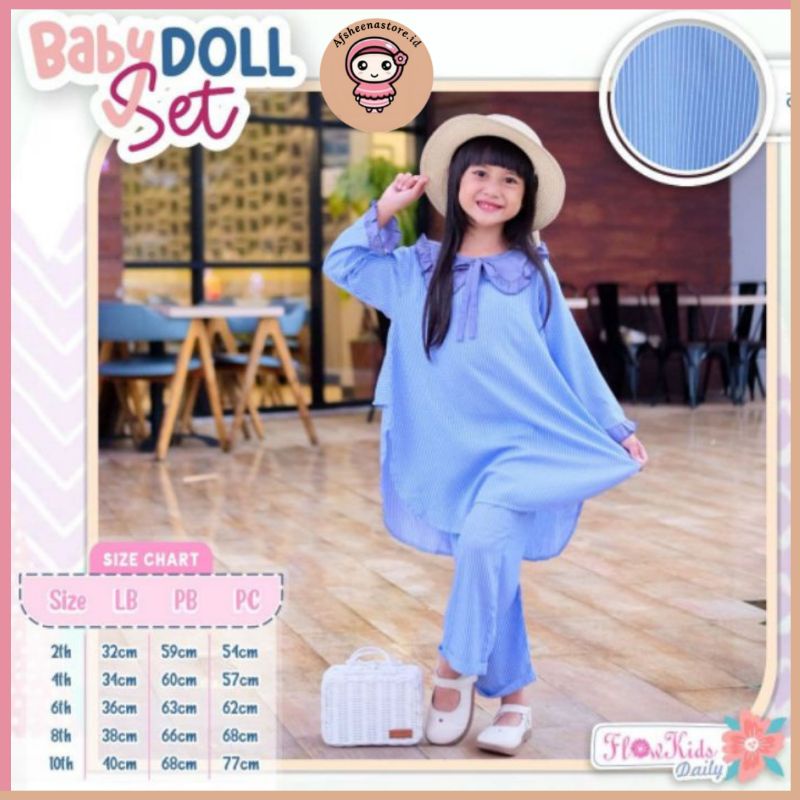 Afsheenastore One Set Baby Doll Setelan Anak Ruffle