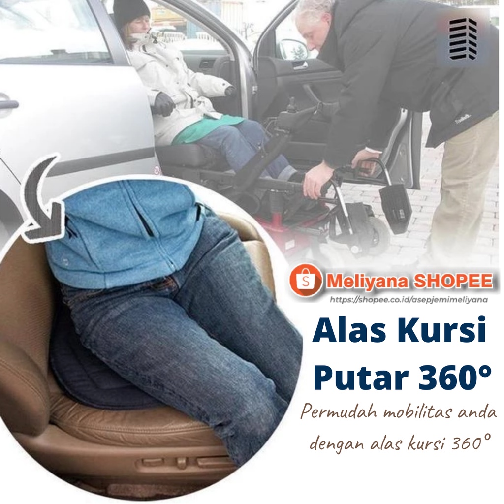 ORIGINAL Bantalan Kursi Untuk Lansia Difabel 360 DEGREE ROTATING SEAT CUSHION