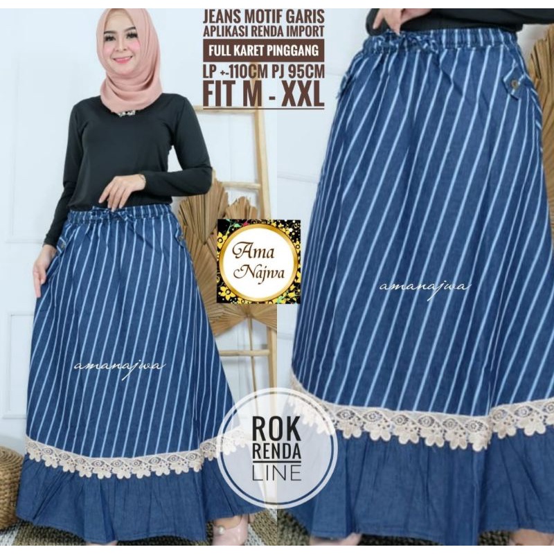 ROK JEANS PANJANG WANITA MODEL BARU BAWAHAN PEREMPUAN KEKINIAN  WANITA DEWASA  JEANS TERMURAH TERBAR