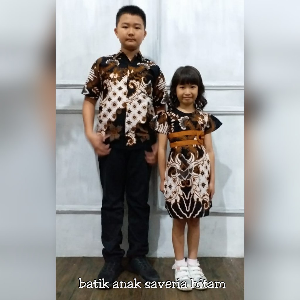 Batik couple modern keluarga terbaru 2021 dress murah kopel cople kople sarimbit tunik saveria hitam