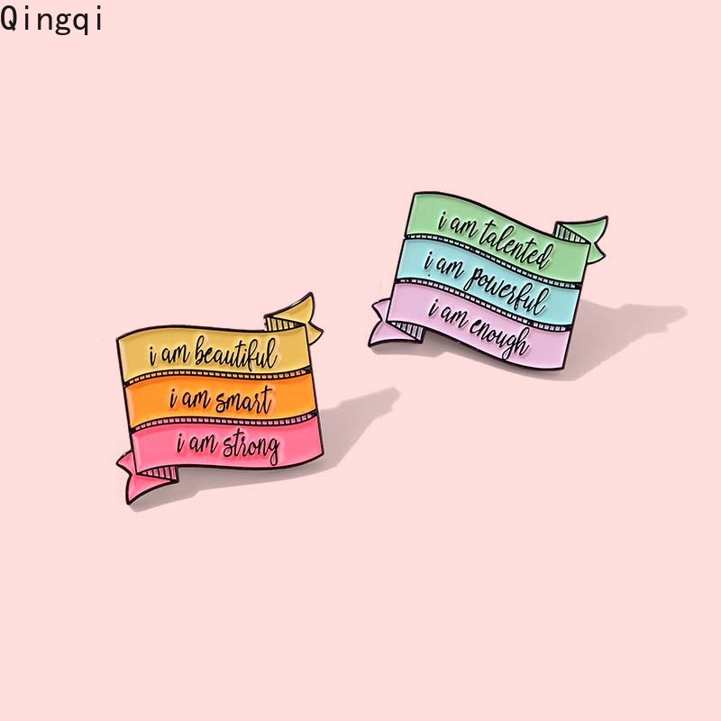 Quotes Lucu Banner I Am Beautiful Enamel Pin Colorful Banner Badge Bros Perhiasan Inspiratif Untuk Hadiah Baju Ransel
