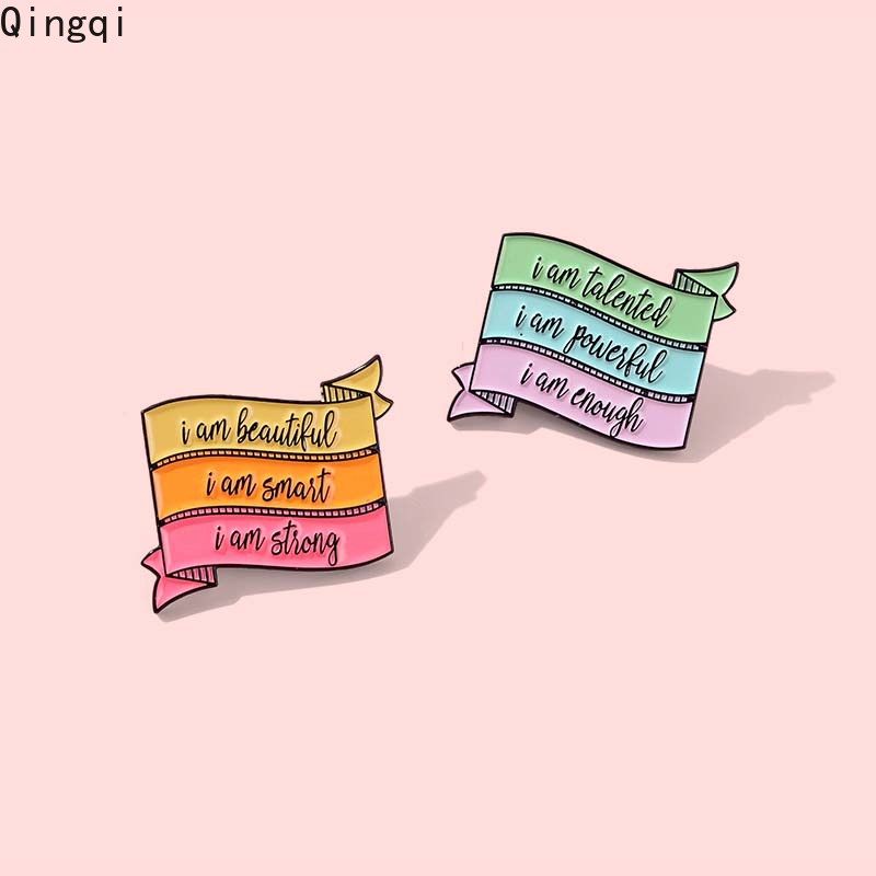 Quotes Lucu Banner I Am Beautiful Enamel Pin Colorful Banner Badge Bros Perhiasan Inspiratif Untuk Hadiah Baju Ransel