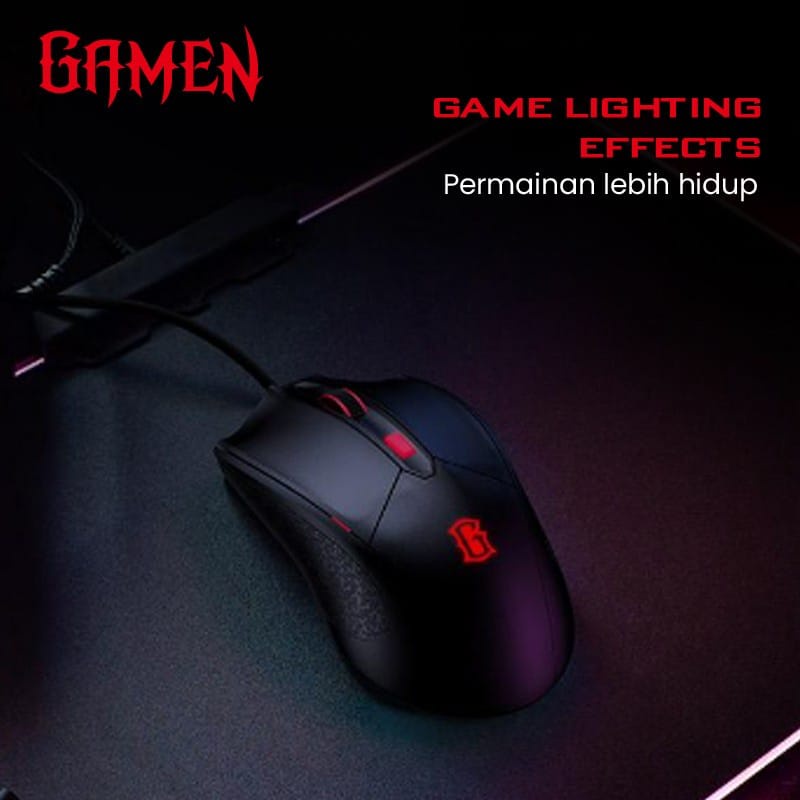 C_    GAMEN GM100 2000 DPI MACRO ULTRALIGHT GAMING MOUSE 58 GRAM BLACK