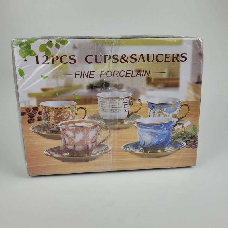 Cangkir Keramik Teh Tea Set 6 in 1 Gelas Mug European Vintage Style