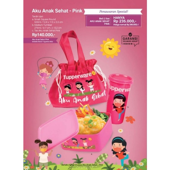 PAKET ANAK SEHAT TUPPERWARE (PROMO AGUSTUS)