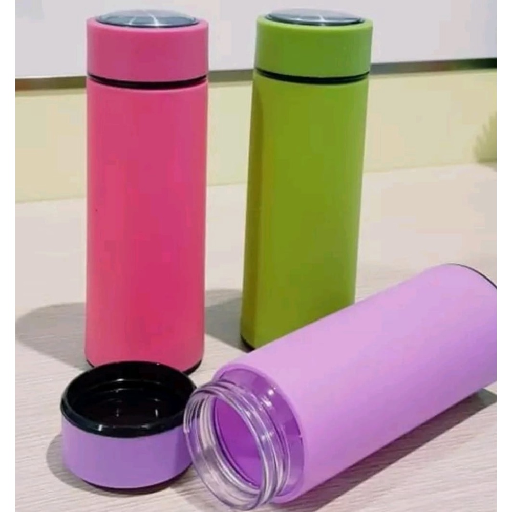 Botol Minum Termos Kaca 450ml Unik Warna Warni Polos-Tempat Minuman Six Oup Beling Kaca Aesthetic Cover Plastik-Tumbler Air Minum Murah Mini Unik Korea 6oup Cantik Free BPA Tahan Panas