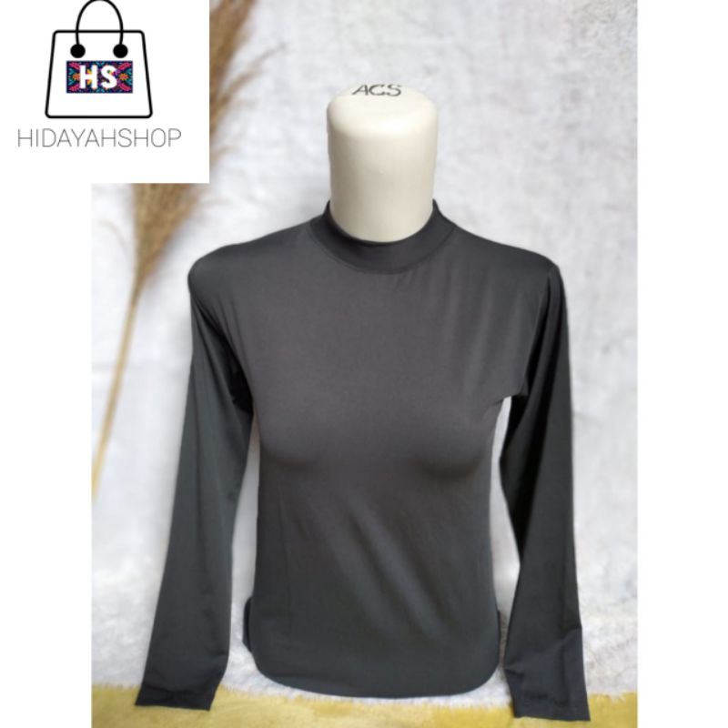 DISKON TURTLENECK JERSY SPANDEX KAOS DALAMAN WANITA BAHAN JERSY SPANDEX BASIC TURTLENECK JERSY