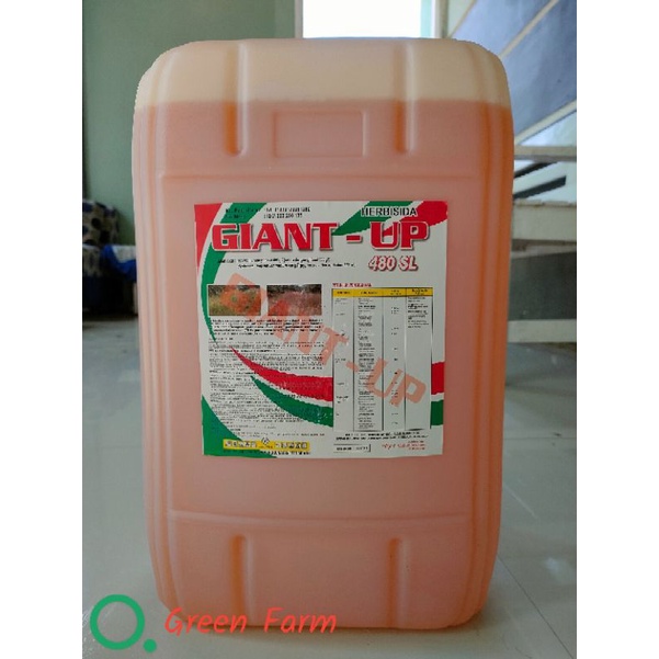 Paket Hemat Giant Up Herbisida 480SL  Glifosat 20 Liter Sistemik Gulma Mati Sampai Akar Bonus Metil 2 Sachet Bungkus Bublewarp Tebal