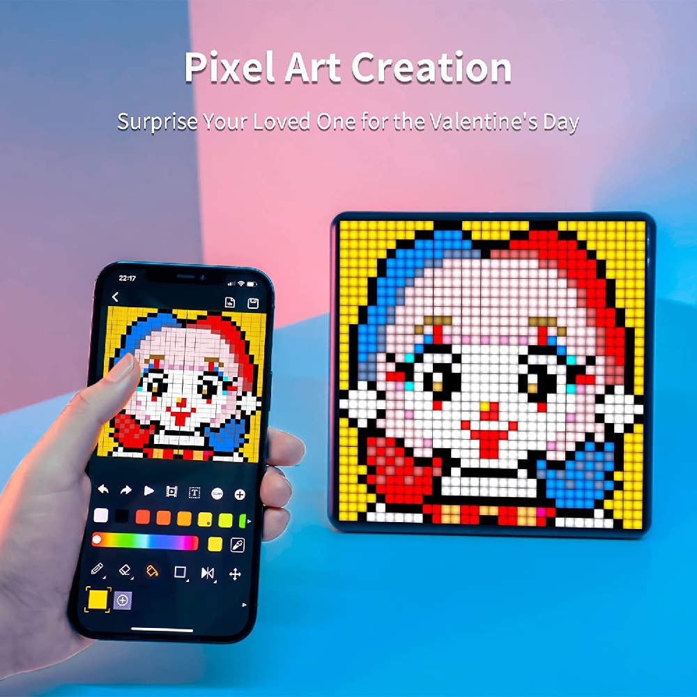 DIVOOM PIXOO MAX - DIY Pixel Art Photo Frame LED Display App Control