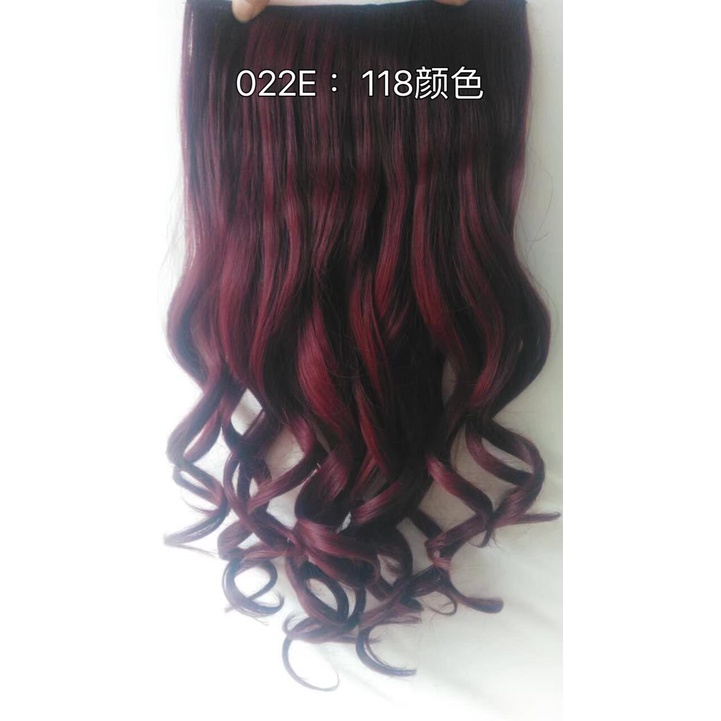 022E hairclip korean biglayer warna 60 cm / hairclip ombre / warna golden brown, ash brown, ash grey