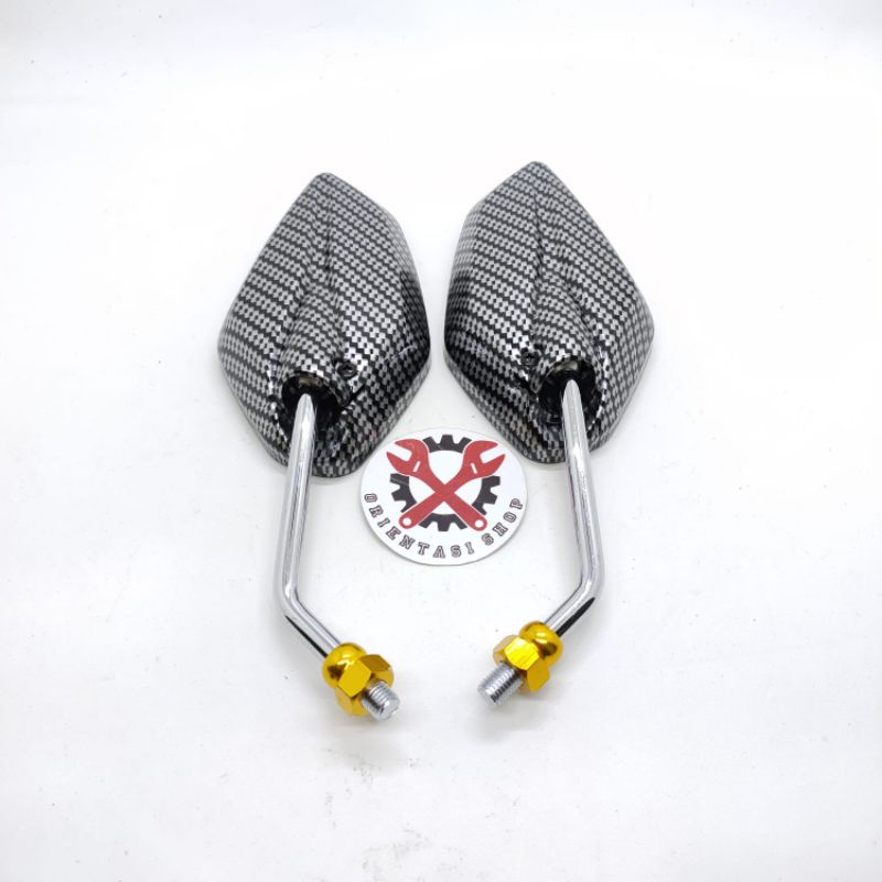 Spion Jupiter carbon gagang chrome spion jupiter carbon Universal Yamaha bebek matic