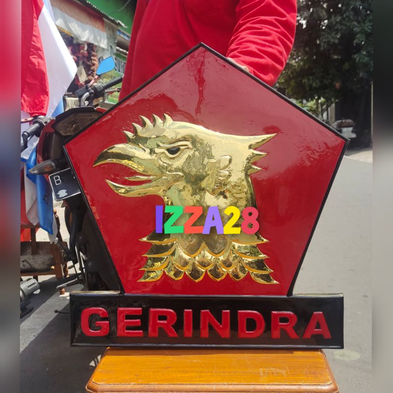 

logo Gerindra bahan plat Kuningan ukuran 50 cm
