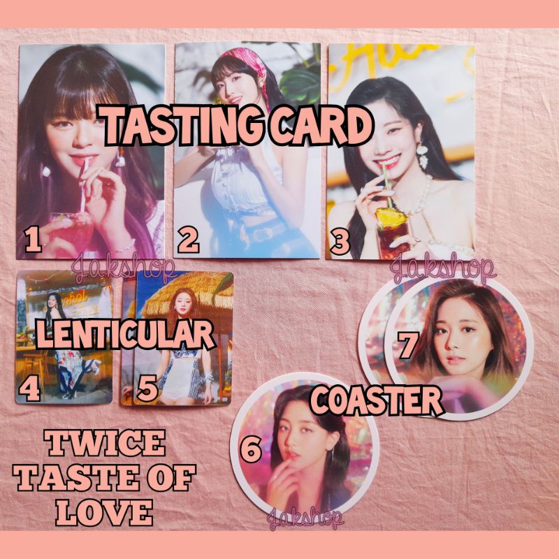 OFFICIAL TWICE TASTE OF LOVE TASTING CARD LENTICULAR COASTER TZUYU DAHYUN JIHYO MOMO JUNGYEON