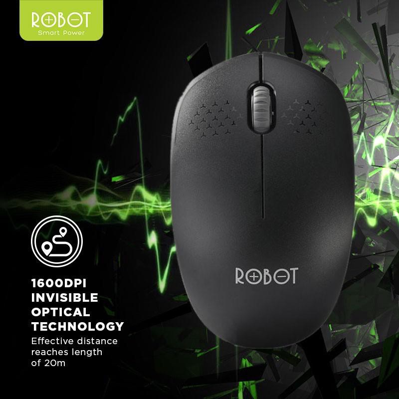 MINIGO~Mouse Wireless Robot M210 &amp; M205 2.4G Optical USB Mouse Gaming 1600DPI - Garansi Resmi 1 Tahun