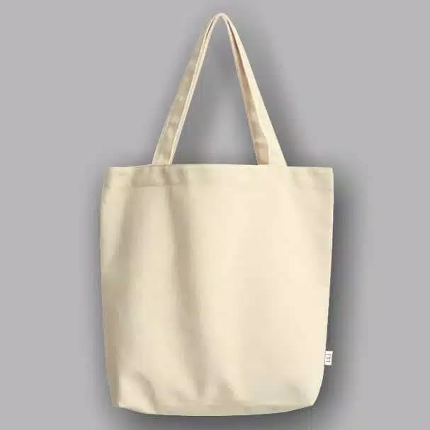 TOTEBAG CANVAS POLOS CREAM / TOTE BAG KOREA / TAS TOTEBAG GROSIR