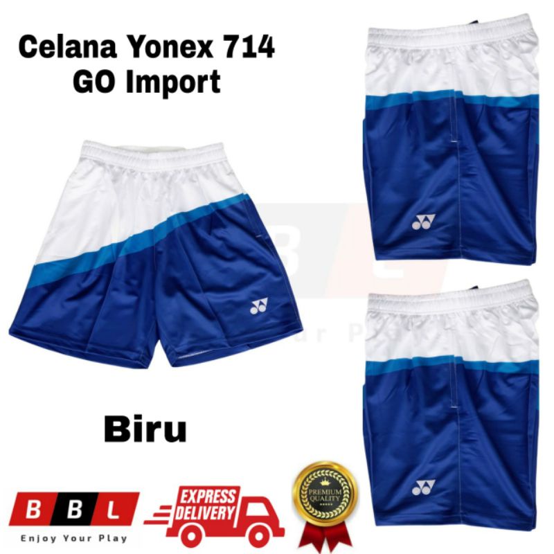 Celana Badminton Yonec 714 Biru Grad Ori Import Celana Bulutangkis murah  Celana pendek olahraga kol