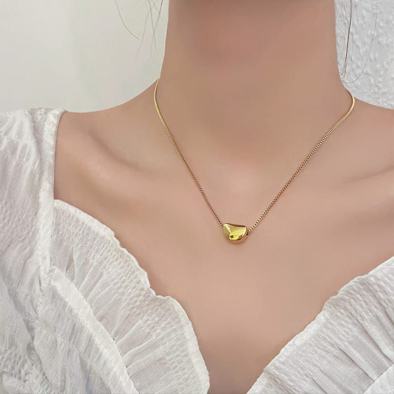Kalung Simple Titanium Gold Model Wanita Korea Anti Karat