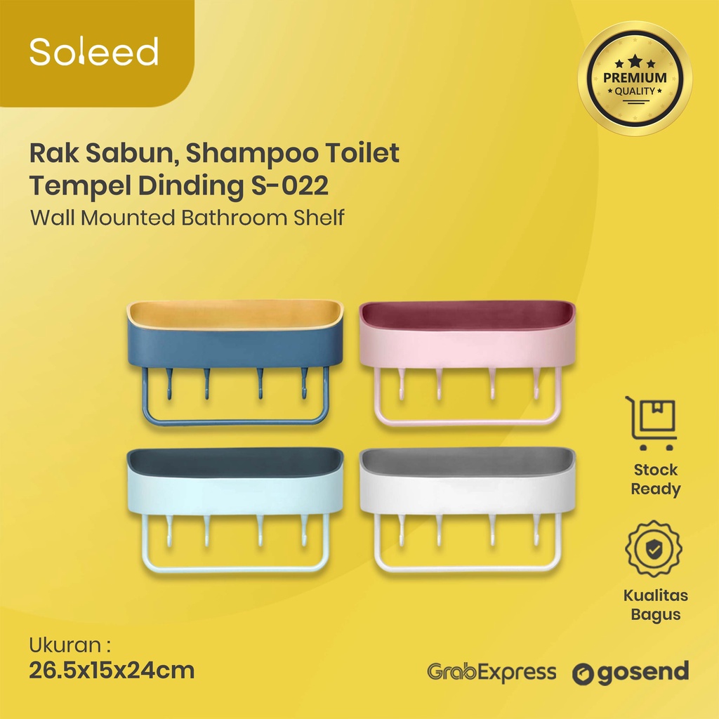 RAK SABUN SHAMPOO TOILET KAMAR MANDI TEMPEL DINDING S-022