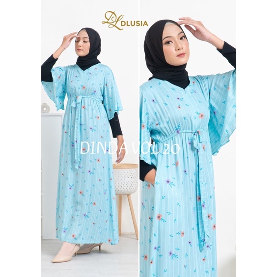 Daster arab DLUSIA DINDA Long Dress Homey Rayon Lengan Lonceng