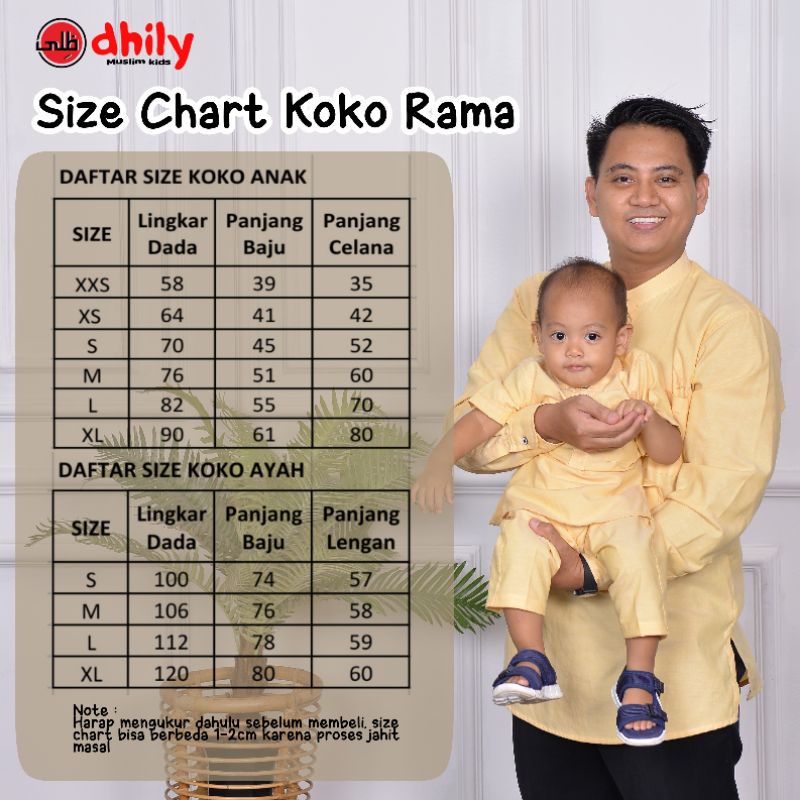 DHILY - BAJU KURTA KOKO ANAK RAMA, Baju Koko Couple Ayah Anak