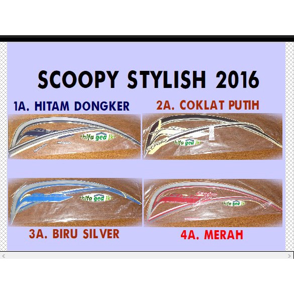 SCOOPY STYLISH 2016 Motor Honda Lis Stiker Striping Stripping List