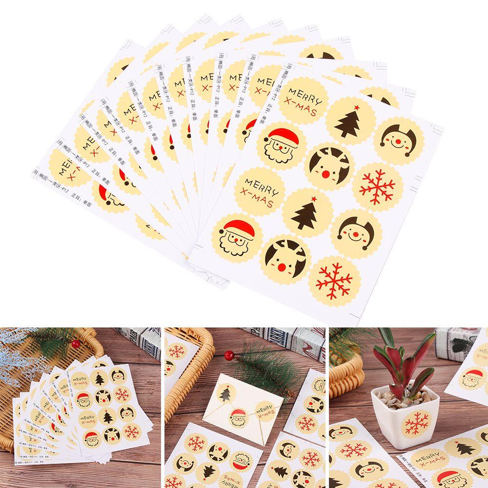 Stiker Segel Nanas Xmas Deer Snowflake Baking Seal Hadiah Diposting