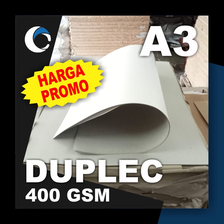 

KERTAS DUPLEC 400 GSM Uk [ A3 ] 29.7 cm X 42 cm ( 50 LEMBAR )