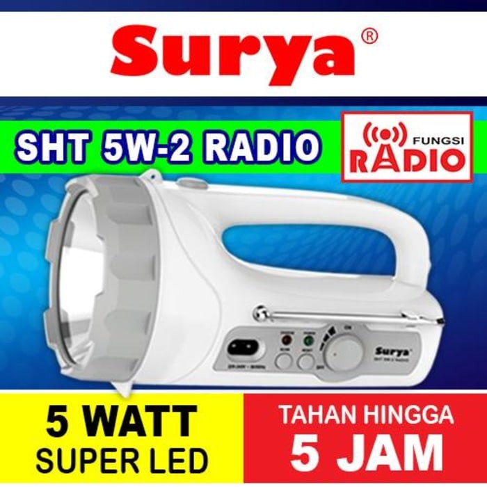 LAMPU SENTER EMERGNCY SZ LED Surya SHT 5W 2 LENGKAP DENGAN RADIO/O